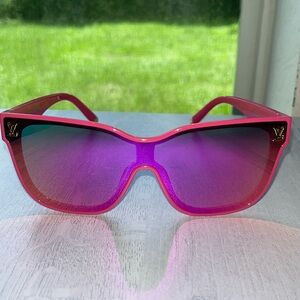 LV Pink Oversized Sunglasses with Gold Accents